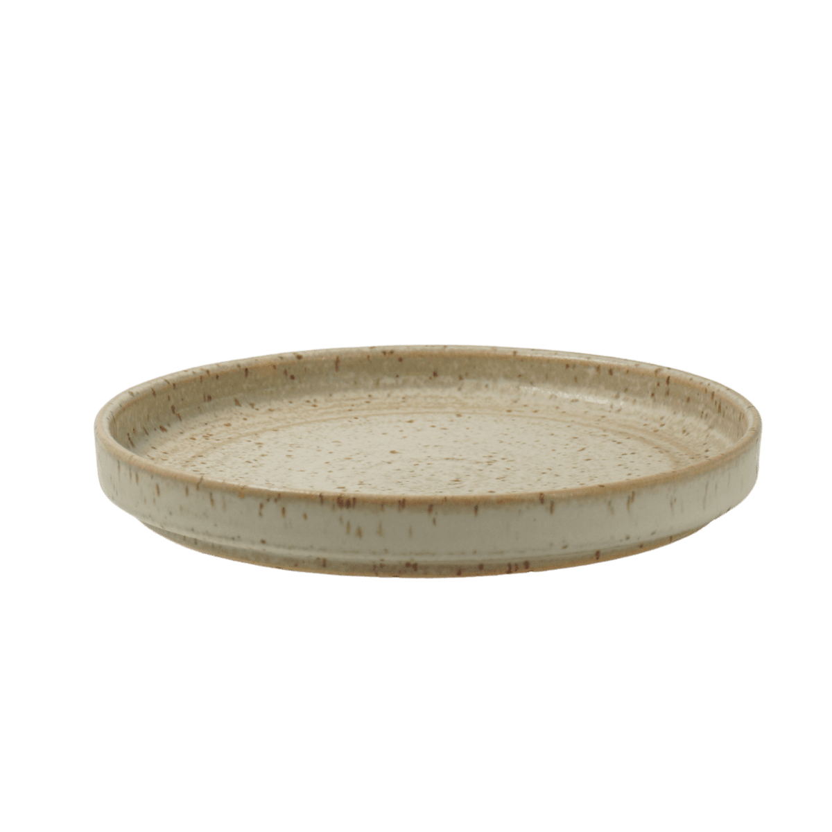 Beige/havre fat i keramik - 14cm perfekt som assiette till kopp och fika